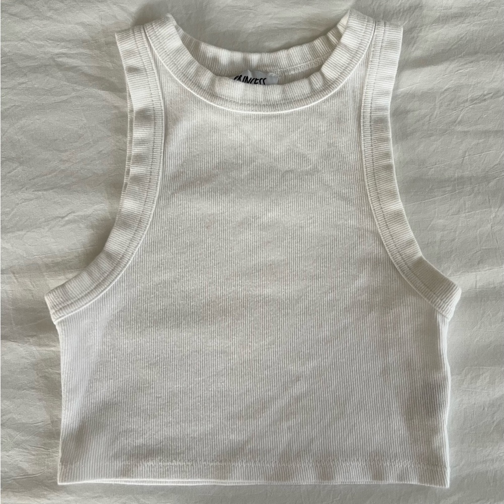 Princess Polly Classic White Cropped Tank
